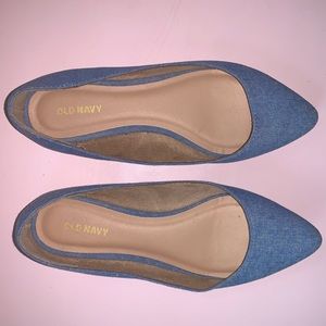3/$15 💕 OLD NAVY Chambray Pointed Toe Flats Sz 7